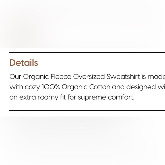 New M/L MATE the Label 100% Organic Fleece Oversized Sweatshirt pullover - Picture 11 of 13